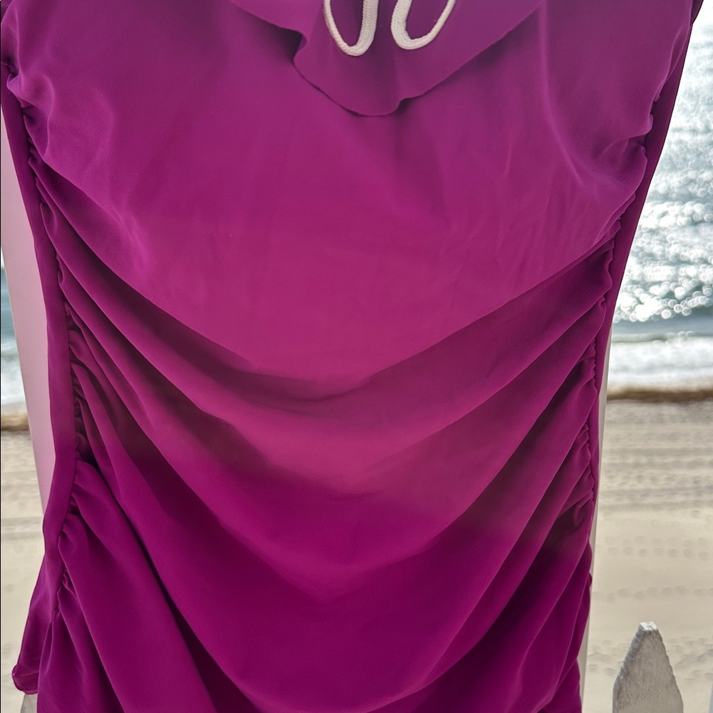 PROFILE BY GOTTTEX Magenta Ruffle-Trim TANKINI TOP - Picture 5 of 9